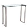 Callison Clear Glass Console Table With Stainless Steel Legs