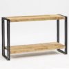 Clio Wooden Console Table In Reclaimed Wood And Metal Frame