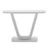 Lazzaro High Gloss Console Table In White With Glass Top