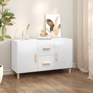 Krefeld High Gloss Sideboard 2 Doors 2 Drawers In White