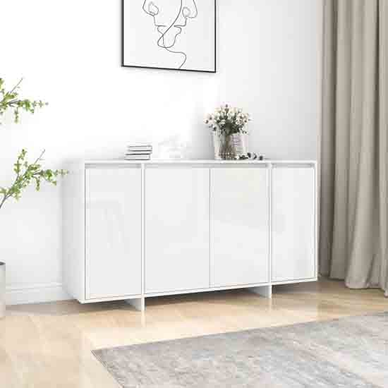 Atoka High Gloss Sideboard With 4 Doors In White