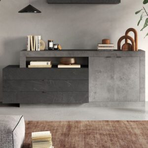 Felton Sideboard 2 Doors 3 Drawers In Concrete Lead Grey