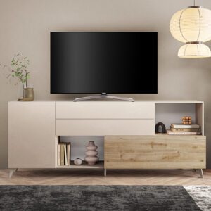 Milan TV Sideboard 2 Doors 2 Drawers In Cashmere Cadiz Oak