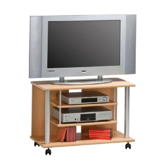 Bangor Wooden TV Stand With 2 Shelves In Beech
