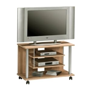 Bangor Wooden TV Stand With 2 Shelves In Sonoma Oak