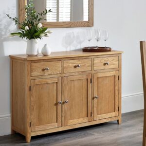 Macon Wooden Sideboard With 3 Doors 3 Drawers In Oak