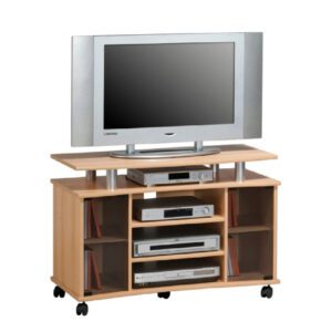 Mccook Wooden TV Stand With 7 Shelves Sonoma Oak