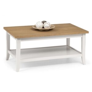 Dagan Wooden Coffee Table In Ivory And Oak