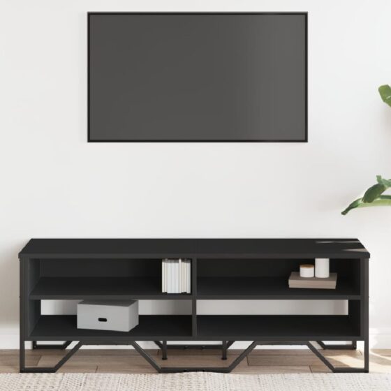 Fargo Wooden TV Stand With 4 Shelves In Black