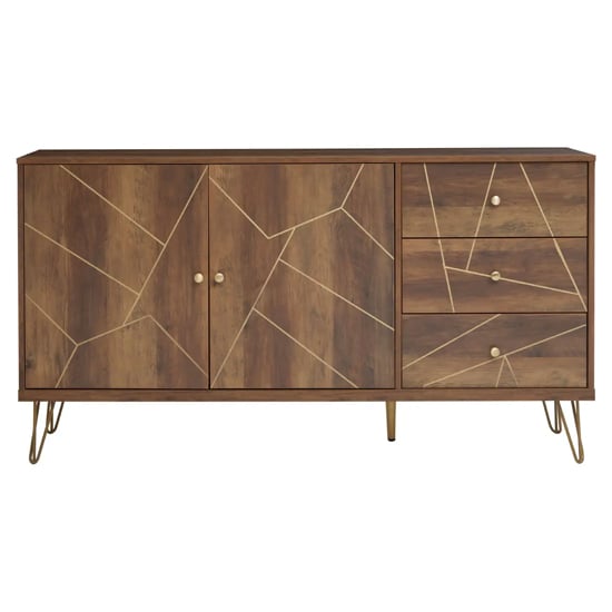 Flora Wooden Sideboard 2 Doors 3 Drawers In Veneering Effect