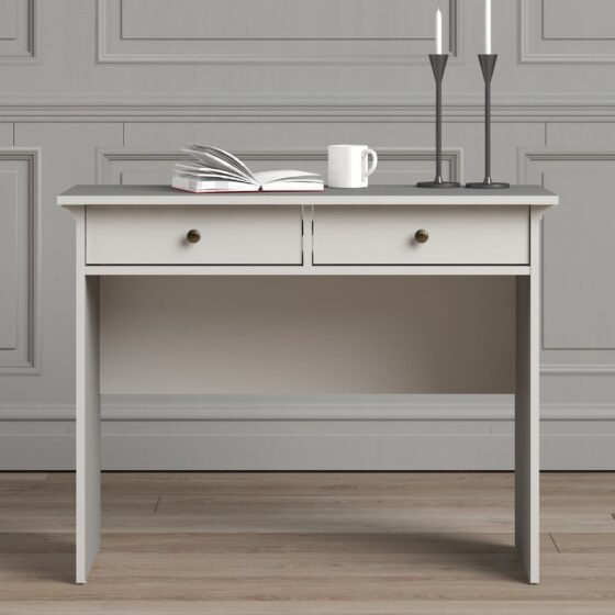 Paroya Wooden Console Table With 2 Drawers In White