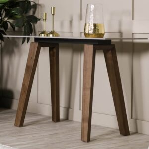 Adrian Sintered Stone Top Console Table In Latte