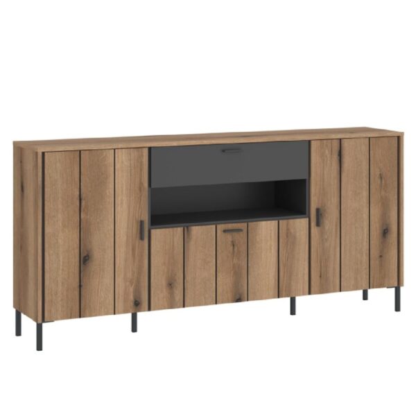 Arthur Wooden Sideboard With 2 Doors 1 Drawer In Grey Oak