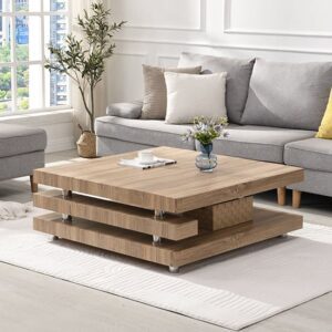 Borneo Wooden Coffee Table Square In Sanremo Oak