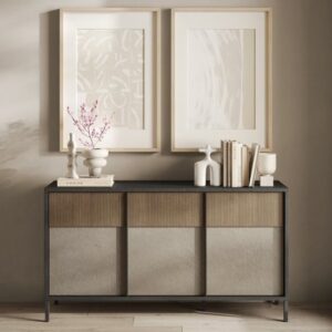 Edison Wooden Sideboard 3 Doors In Lava Clay Mercury Oak