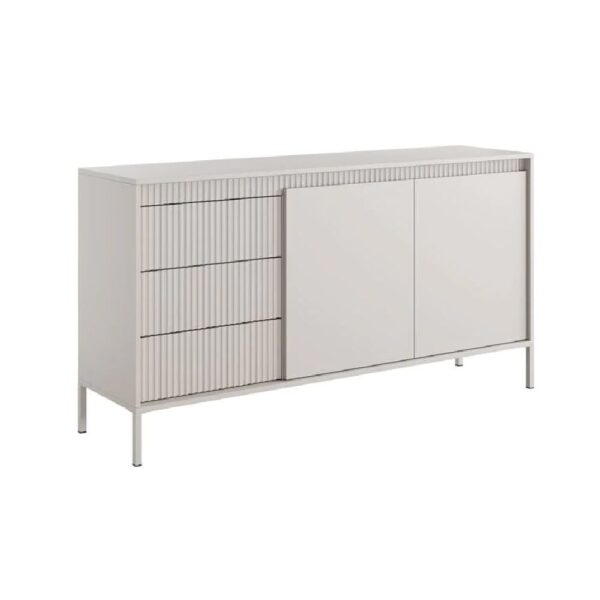 Shawnee Wooden Small Sideboard With 2 Doors 3 Drawers In Beige