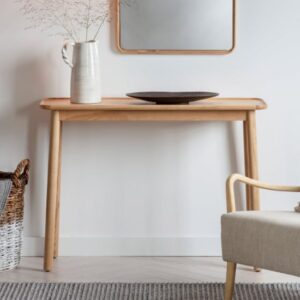 Kinghamia Wooden Rectangular Console Table In Oak