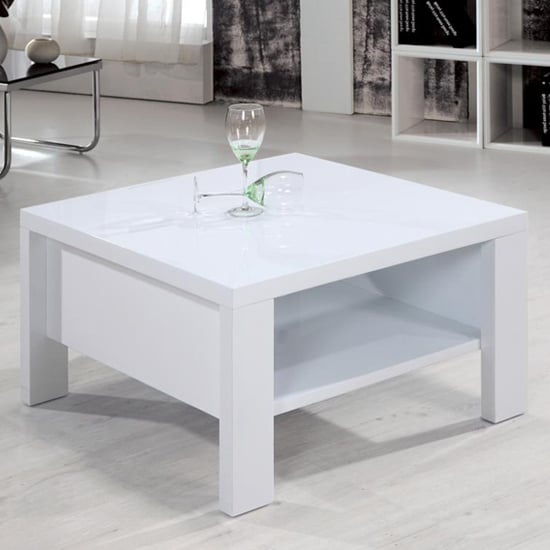 Paxton High Gloss Coffee Table Square In White