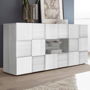 Aleta Wooden Sideboard In Eucalyptus Oak With 2 Doors 2 Drawers