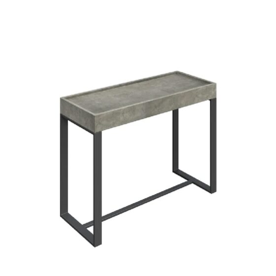 Calgary Wooden Rectangular Console Table In Concrete Effect