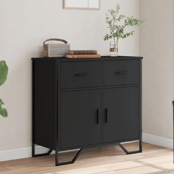 Kamas Wooden Sideboard With 2 Doors 2 Drawers In Black