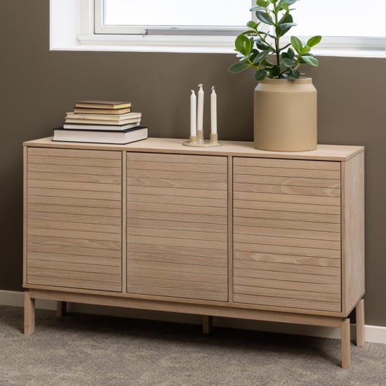 Labasa Sideboard 3 Doors In White Pigmented Oiled Oak