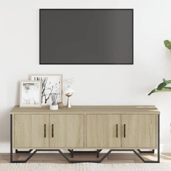 Louisa Wooden TV Stand With 4 Doors In Sonoma Oak