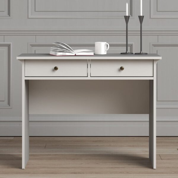 Paroya Wooden Console Table With 2 Drawers In White