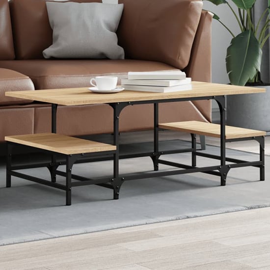 Rivas Wooden Coffee Table In Sonoma Oak