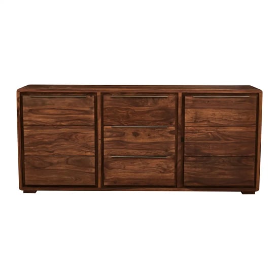 Saki Sheesham Wood Sideboard 2 Doors 3 Drawers In Acacia