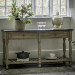 Valletta Marble Top Console Table With 2 Drawers In Natural