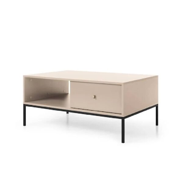 Malibu Wooden Coffee Table With 1 Drawer In Beige